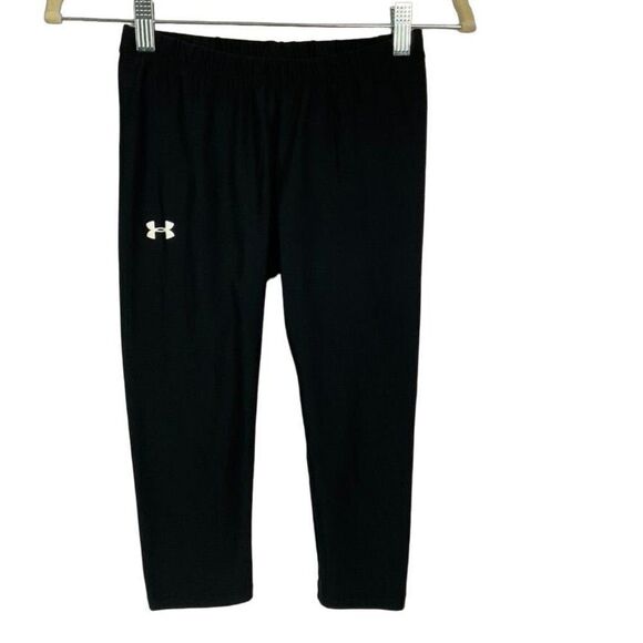Under Armour Cropped Compression Leggings, size small, black, style 1245105 - Picture 1 of 5